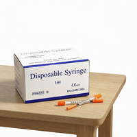 100 pièces/boîte Seringues à insuline jetables Emballage individuel Acier inoxydable Certifié CE Multi-tailles 0,3 ml 0,5 ml 1 ml 6 mm 8 mm 13 mm