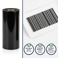 Venta al por Mayor de Cinta de Cera Negra de 110 mm x 300 m, Compatible con Impresión por Sublimación, Larga Duración, Cinta para Códigos de Barras para Etiquetas de Almacén