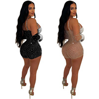 Vente flash Robe de soirée transparente de couleur unie pour les soirées