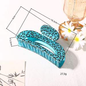 Pinza de Pelo Cuadrada Geométrica con Diseño de Tiburón, Pinza de Pelo Grande de Plástico de 10 cm para Mujer, Accesorio para el Cabello para Fiestas - Product Image 6