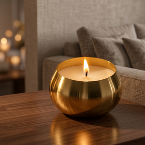 BuildtoSuit <b>Small</b> Metal Bowl <b>Candle</b> Soy Wax Handmade Modern Environment-Friendly Decorative Gold <b>Candle</b> 100g 7.5 X 4 cm - Product Image 5