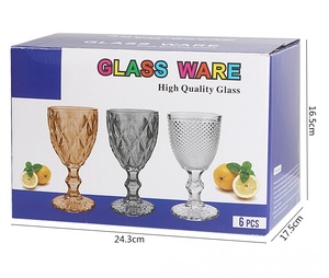 Set di 6 Calici Colorati di Lusso, Bicchieri in Vetro con Taglio Diamantato per Succhi e Gelati, per Casa e Caffè, Regalo Promozionale all'Ingrosso - Product Image 6