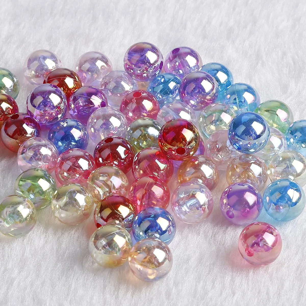 Customized Large Rainbow Color Acrylic Plastic Transparent Pendant Beads Charm Bracelet Necklace for DIY Jewelry Necklace Making