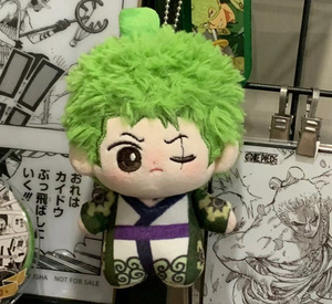 10CM 1 pieza <span class=keywords><strong>Monkey</strong></span> <span class=keywords><strong>D</strong></span> <span class=keywords><strong>Luffy</strong></span> Roronoa Zoro Mini figura llavero de peluche Kawaii Anime muñeca colgante lindo juguete para bolsas regalos - Product Image 2