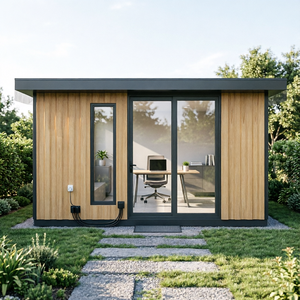 Bureau de jardin préfabriqué extérieur, <span class=keywords><strong>studio</strong></span> moderne pour cour arrière, panneaux isolés, design élégant - Product Image 1
