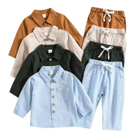 Ensemble 2 pièces décontracté pour bébés et jeunes enfants, motif imprimé, en coton gaufré, manches courtes, collection été, vente en gros