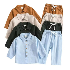 Ensemble 2 pièces décontracté pour bébés et jeunes enfants, motif imprimé, en coton gaufré, manches courtes, collection été, vente en gros - Product Image 5