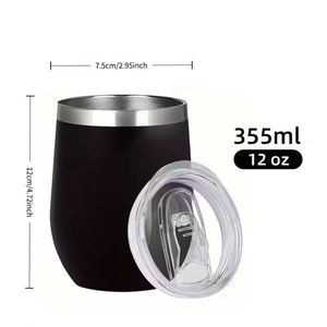 Gobelet à vin sans pied en acier inoxydable Cenron, 12 oz, à double paroi isolée sous vide, pour la rentrée scolaire, design minimaliste et écologique - Product Image 6