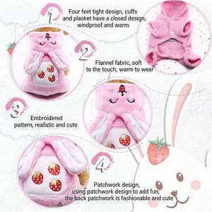OEM ODM Sudadera con Capucha para Mascotas de Cuatro Patas, Diseño de Dibujos Animados Totoro, Rana, Tiburón, Disfraz Cálido para Perros, Ropa de Invierno Resistente al Frío para Cachorros - Product Image 4