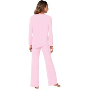 Conjunto de Pijamas para Mujer al por Mayor, Manga Larga, Viscosa de Bambú, Ropa de Dormir, Tallas S-XXL - Product Image 1