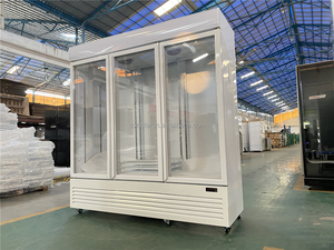 Vitrine Réfrigérée Professionnelle à Trois <span class=keywords><strong>Portes</strong></span> pour Crèmes Glacées, Réfrigérateur Vertical Sans Givre, Congélateur Commercial en Verre 5 - Product Image 5