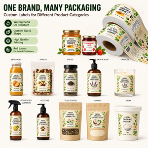 Personalized Honey Labels Luxury Gold Foil Embossed Sticker Custom <b>Logo</b> Design Food <b>Jam</b> Sauce Label for Glass Bottle - Product Image 3