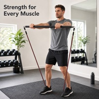 Bande de Résistance pour Fitness et Gymnastique, Bâton de Pilates Réglable en Trois Niveaux