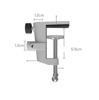 Support de lampe de chevet en alliage d'aluminium avec pince de microphone à double trou pour lampe de table