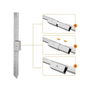 เสารั้วสังกะสี4แพ็คแบบปรับแต่งได้เสายึดสำหรับ<span class=keywords><strong>ซ่อม</strong></span>แซมเสารั้วไม้ที่เอียง/หัก - Product Image 4