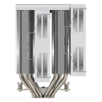 COOLLEO A60T WH Radiateur PC à double tour et 6 caloducs, Refroidisseur d'air CPU pour LGA115X/1200/1700/1851AMD, Refroidissement profond pour jeux informatiques