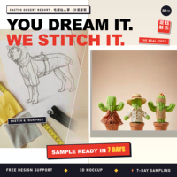 Vêtements en peluche personnalisés en forme de cactus, tenue de vacances dans le désert pour jouet en peluche en forme de plante, vêtements en tissu personnalisés