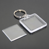 Porte-clés photo DIY en forme de cœur, de maison, rectangulaire, transparent, avec insert vierge pour photo, porte-clés rond en acrylique, porte-clés en plastique