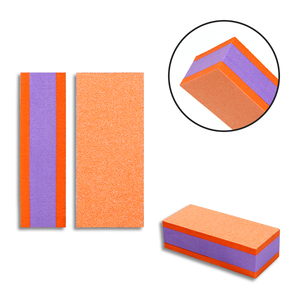 Outil à ongles papier de verre double face bloc de tampon à ongles éponge orange douce lime à ongles - Product Image 1