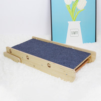 Haustiertreppen für Katzen und Hunde zum Bettabeistieg; Holzrampe mit Stufen für kleine ältere Hunde; Rutschfestes Design für den Heimgebrauch 59x30x41cm