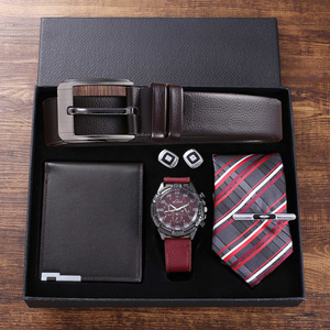 New Best-selling Custom Men's Luxury <strong>Gifts</strong> High-quality Quartz <strong>Watch</strong> Strap Tie <strong>Pen</strong> Set in Stock