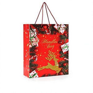 Bolsas de Papel Kraft Reciclables Ecológicas al por Mayor para Navidad con Logotipo Personalizado, Bolsas de Regalo Resistentes con Asas de Cinta - Product Image 3