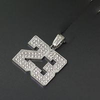 Collier avec pendentif numéro Hip Hop Twist Chain avec alliage et diamant numéro 23