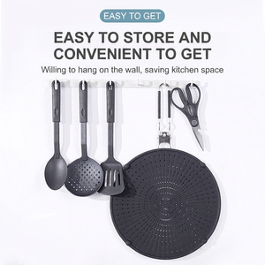 Écran anti-éclaboussures en silicone avec poignée en acier, grand pare-éclaboussures pliable résistant à la chaleur pour la cuisson, la friture et la protection contre les éclaboussures d'huile - Product Image 4