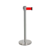 Poteau de gestion des files d'attente en acier inoxydable pour hôtel d'aéroport, contrôle de foule, ceinture rétractable, poteau télescopique en acier inoxydable