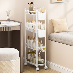 Chariot de rangement mobile sur pied à 3/4 niveaux pour <span class=keywords><strong>les</strong></span> espaces étroits de salle de bain et toilettes, sans installation requise, exclusivité transfrontalière - Product Image 4