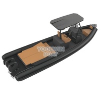 Bateau semi-rigide (RIB) en aluminium de 760 cm, à faible consommation de carburant, certifié CE, avec moteur hors-bord, pour le tourisme et la navigation