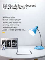 F80 — lampe métallique à Angle d'éclairage réglable, abat-jour jour de la nuit, pour bureau et bureau, E27