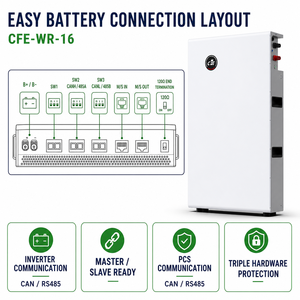 Système de stockage d'énergie résidentiel 16 kWh LiFePO4 51,2 V 314 Ah, batterie lithium-ion pour Victron <span class=keywords><strong>Pylontech</strong></span> Solis SMA Must - Product Image 5