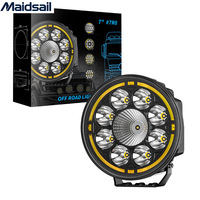 Projecteur de camion 7 pouces rond, lumière tout-terrain, projecteur LED télécommandé, lumière de travail