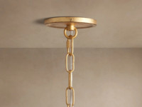 Lustre rond Arhaus Arnett en fer et verre à 8 lumières E12, en laiton, personnalisable, pour salon, décoration intérieure rustique de style farmhouse