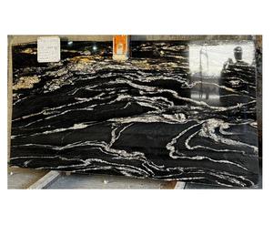 Grande dalle naturelle en titane noir pour revêtement mural, sols, comptoirs, usage hôtelier - Tonalité noir profond de luxe, haute résistance, moderne - Product Image 1