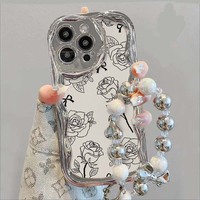 Belles fleurs de rose de galvanoplastie avec étui de couverture de téléphone en TPU pour Iphone 7 8 X Xr XS 11 12 13 14 15 16 17 Pro Max