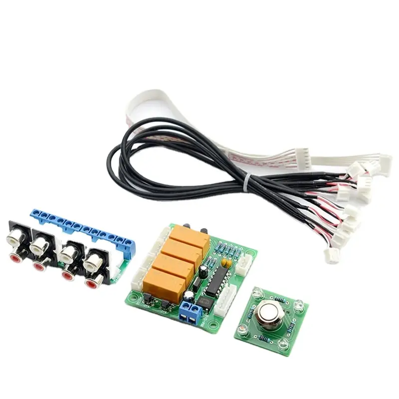 Relay 4 way Audio Input Signal source Selector Switching RCA Audio Switch DIY kits and Assembled Board for amplifier