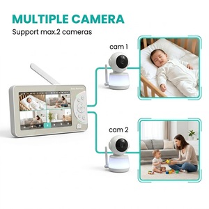 Babyphone intelligent WiFi KT714T avec écran extra large de 7 pouces, caméra vidéo sans fil HD 720P, batterie 5000 mAh, longue portée, PTZ - Product Image 2