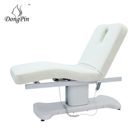 Lit de spa électrique avec éclairage ambiant bleu glacé, lit de massage facial ergonomique avec dossier réglable