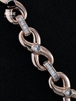 Chaîne cubaine en or rose 9K-14K |   Diamants cultivés en laboratoire mélangés |   Bijoux Hip Hop de Luxe pour Tous les Jours