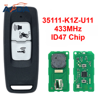 Llave de Motocicleta con Control Remoto de 2 Botones, 433MHz, Chip ID47, 35111-K1Z-U11 para Honda