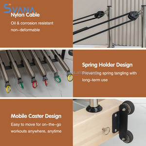 Lit de Pilates en érable pliable et durable avec des caractéristiques réglables pour la salle de sport à domicile et l'entraînement en studio professionnel - Product Image 4