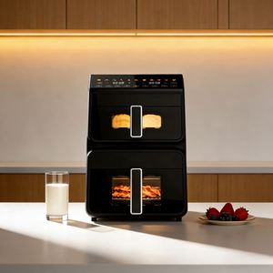 Friteuse à air numérique intelligente à double panier 4,5L+6,5L 3000W avec fonction rôtissage pour usage hôtelier, garantie 1 an - Product Image 5