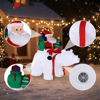 Décoration de Noël gonflable de 2,1 mètres en forme d'ours polaire à chevaucher, éclairée par LED, en polyester, pour extérieur, Chine