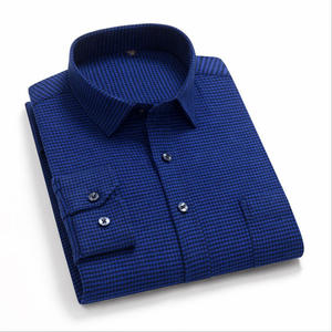 <span class=keywords><strong>Chemise</strong></span> slim en flanelle à carreaux décontractée à manches longues en coton pour hommes - Product Image 6