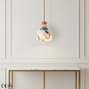 Lustre suspendu pour café, magasin de vêtements, chambre à coucher, salon, couloir d'entrée, style confortable, en marbre, de luxe, avec éclairage artificiel - Product Image 1