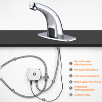 Robinet d'eau de lavabo infrarouge intelligent en acier inoxydable bon marché Robinets de salle de bain et de douche à capteur automatique sans contact