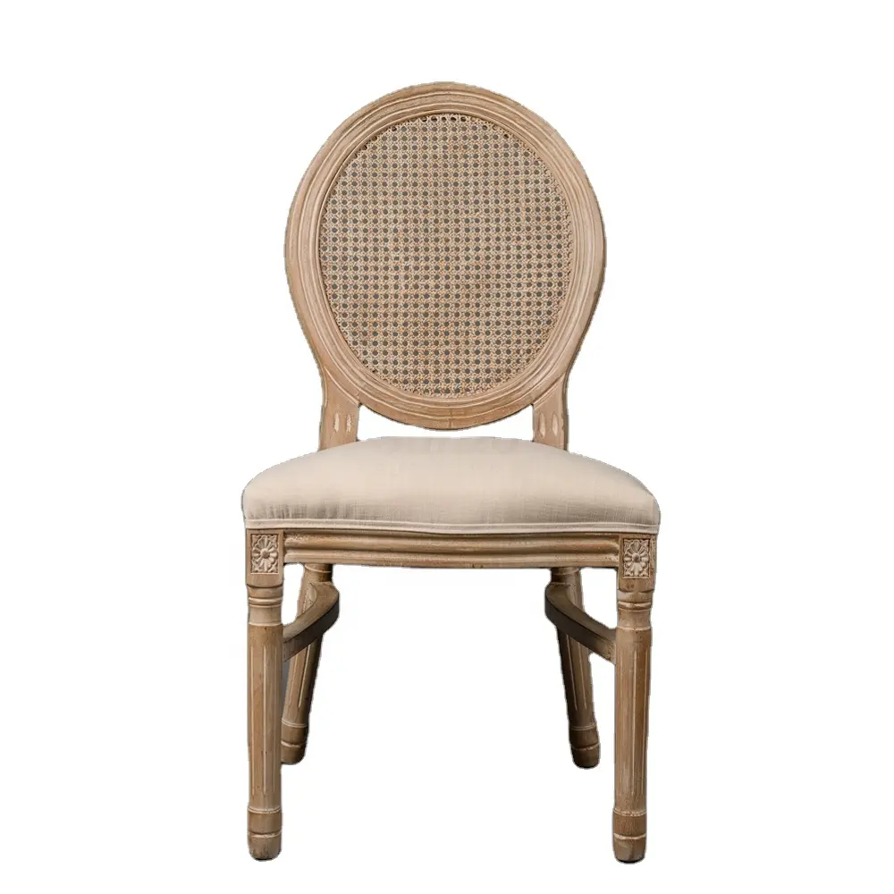 Chaise de Restaurant en teck de luxe, meuble en bois massif, canette en bois massif, à dossier rond