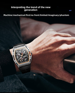 1Customized Luxury Stainless Steel Miyota <b>Automatic</b> Mechanical Water Resistant <b>Chronograph</b> Men's Watch Pointer Dial 20mm Band - Product Image 5
